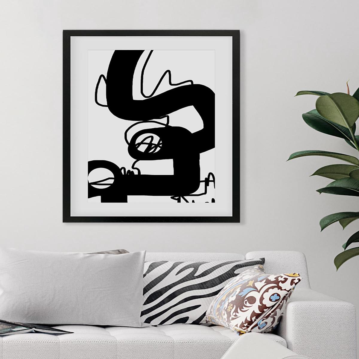 Black Graffiti Abstract Art Print