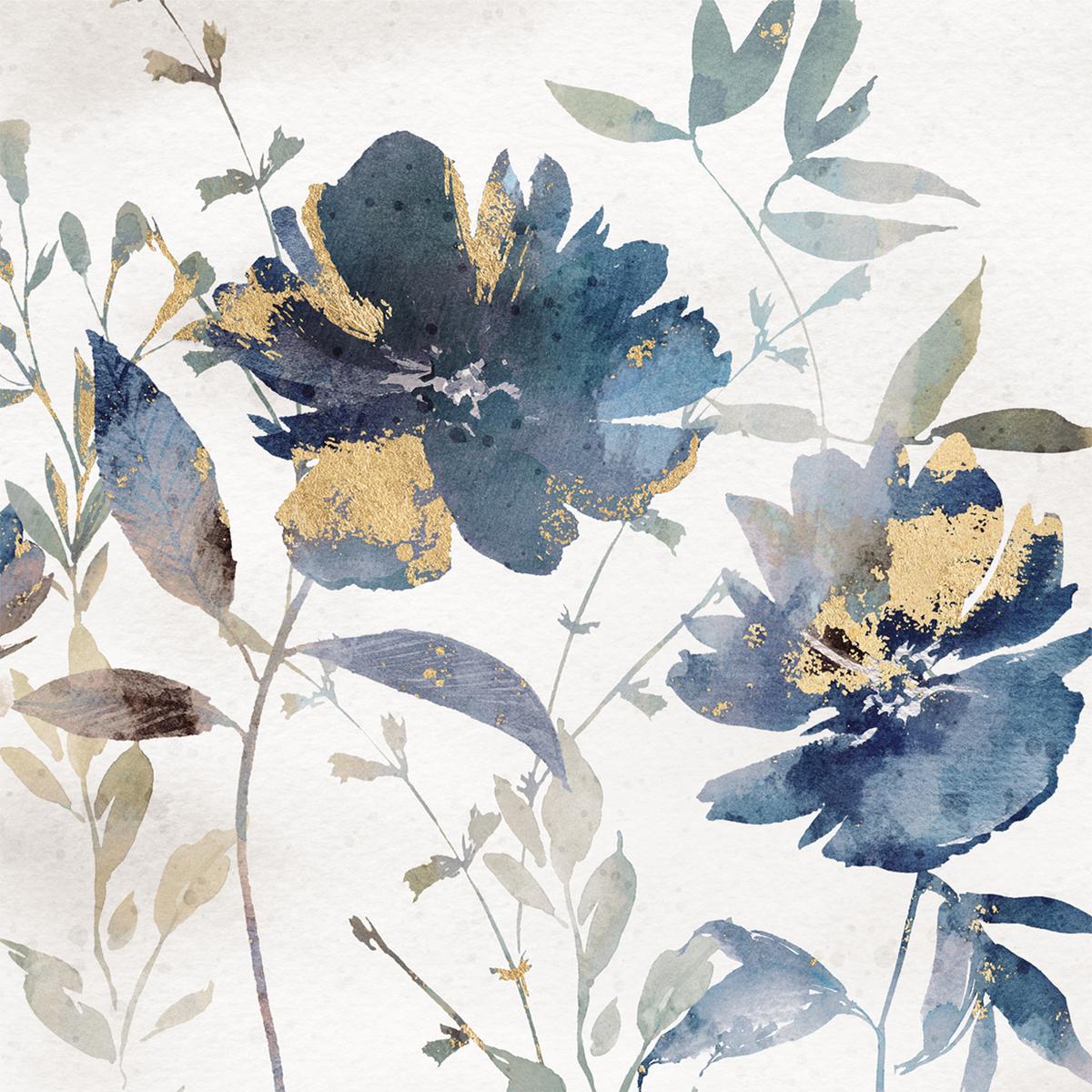 Blue Watercolor Florals, Style B