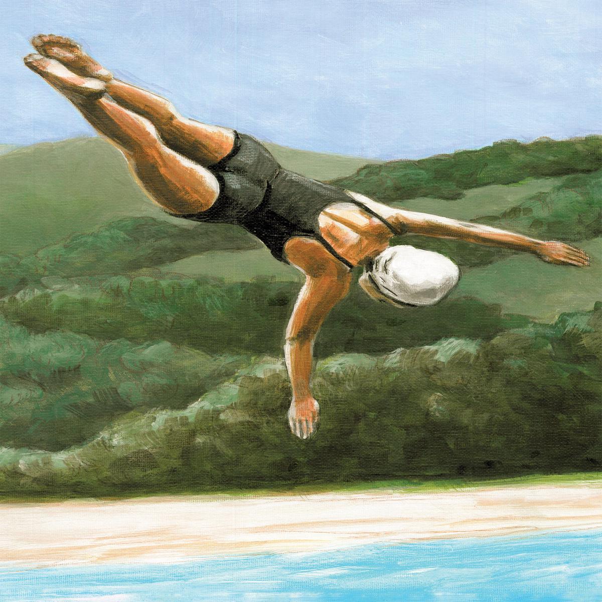 Diver with Hills