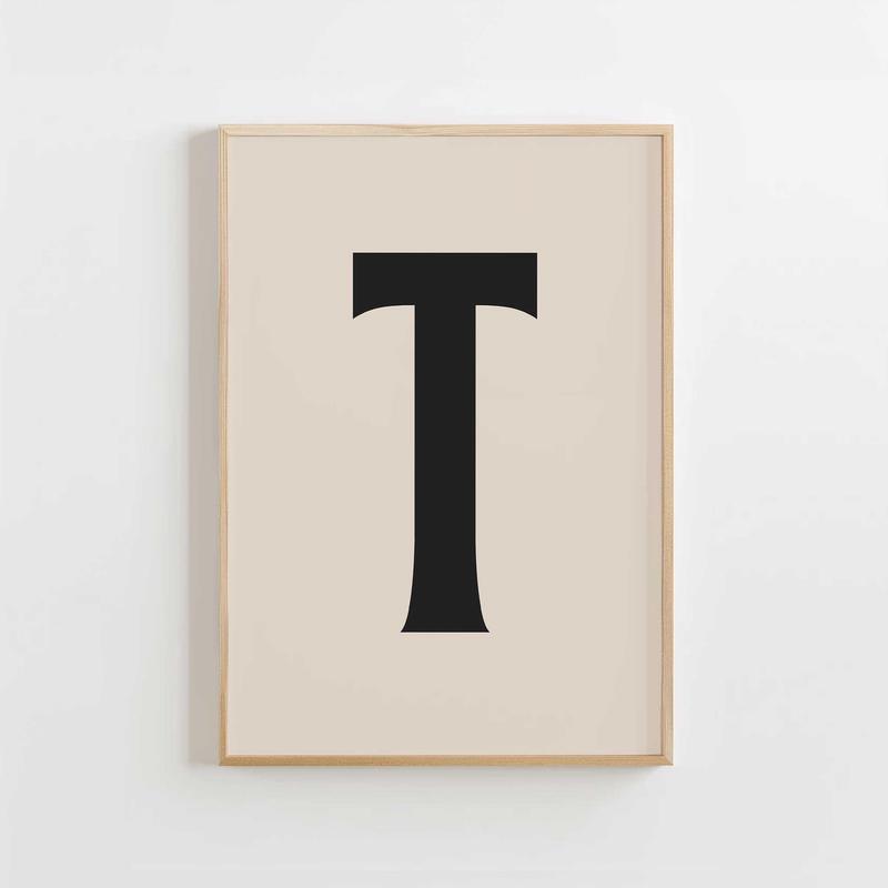 Modern Monogram Art Print - T