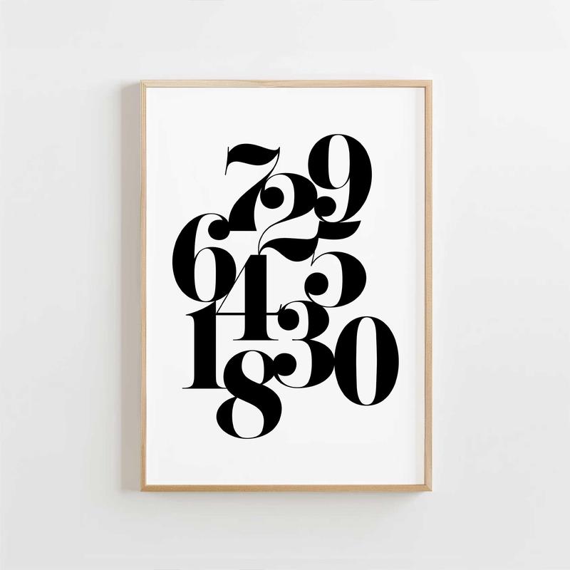Modern Numbers Art Print