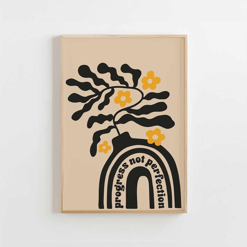 Progress Not Perfection - Motivational Vase Art Print