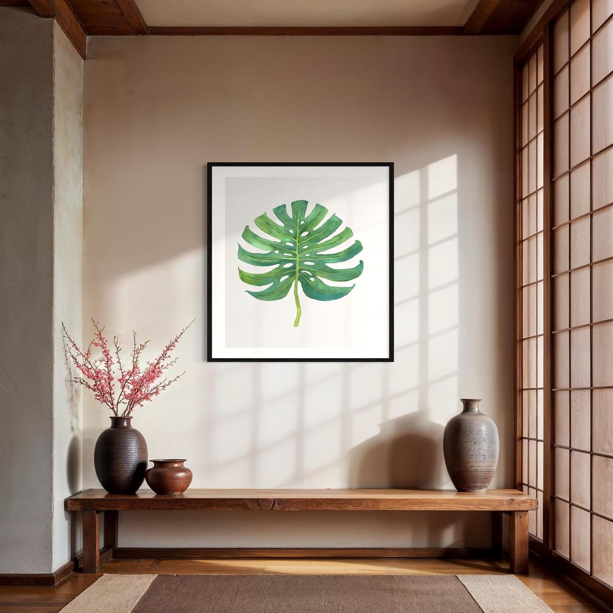 Watercolour Monstera Leaf Art Print