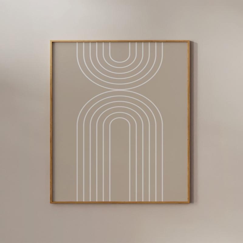 White Rainbow Line Art Print