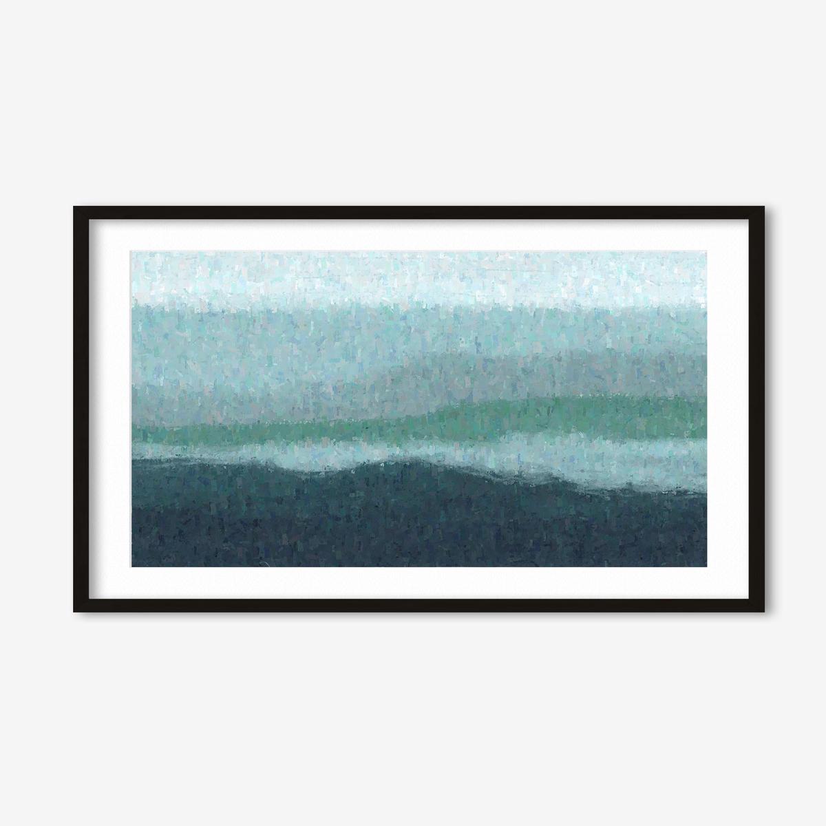 Blue Coastal Abstract Scene Art Print