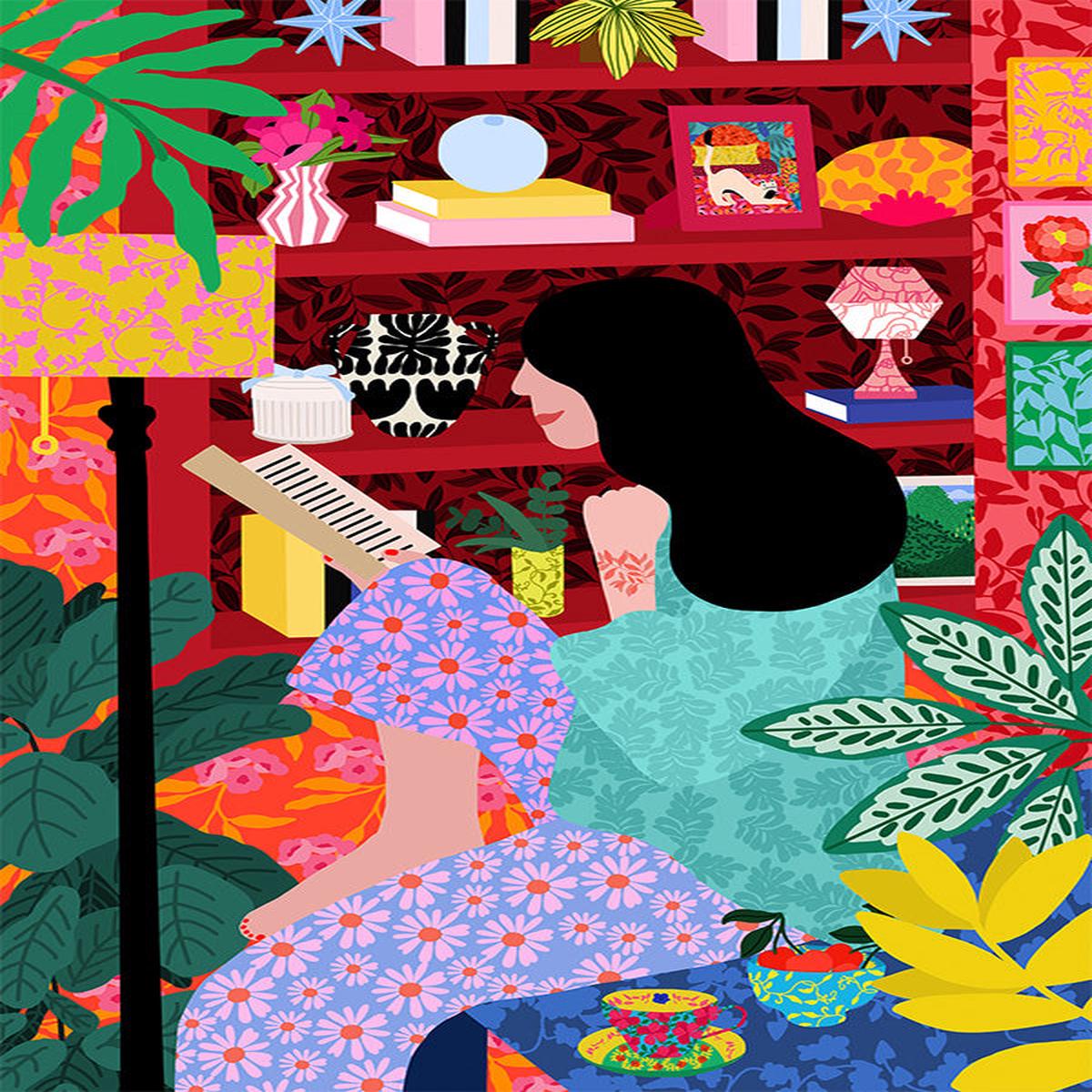 Girl Reading Her Favorite Book