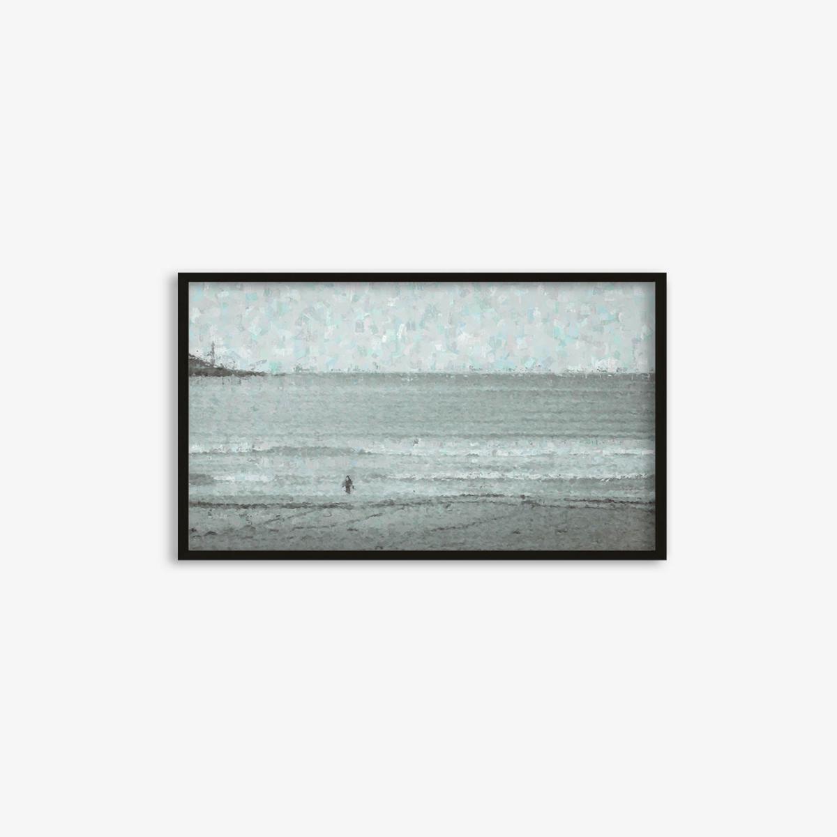Grey Coastal Waves Art Print