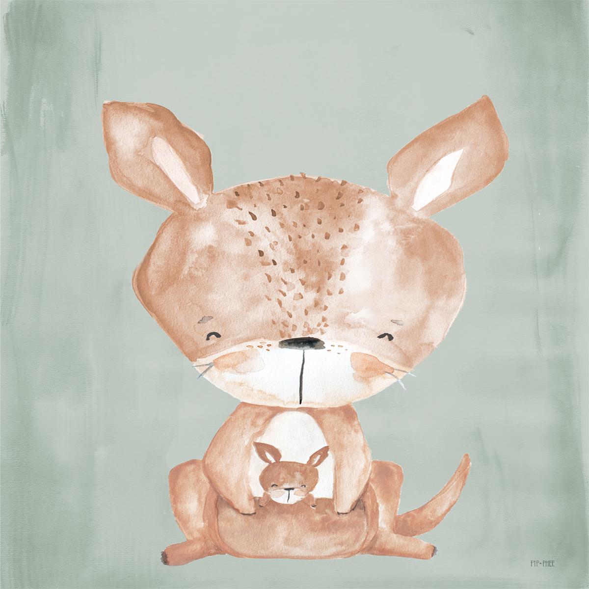 Kangaroo Critter Print Olive