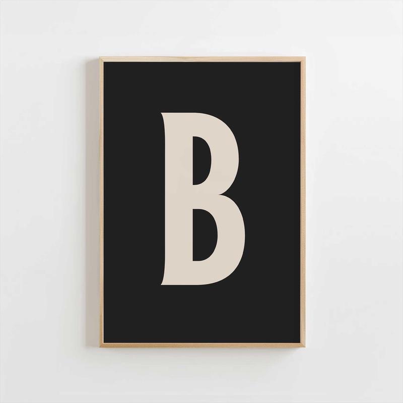 Modern Monogram Art Print - B Black