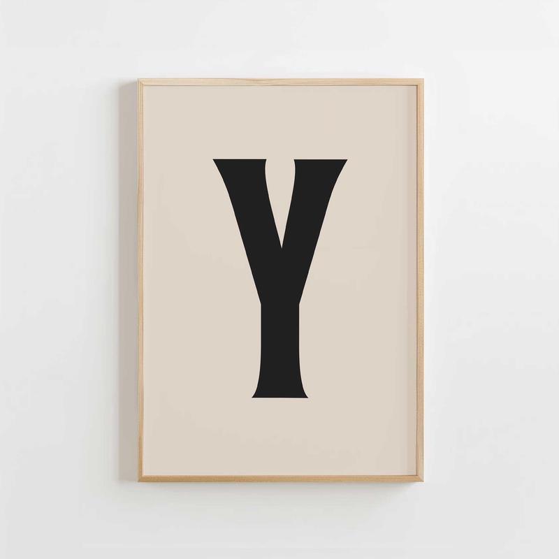 Modern Monogram Art Print - Y