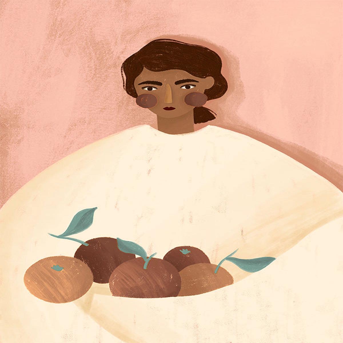 The Woman With The oranges, Peach tone