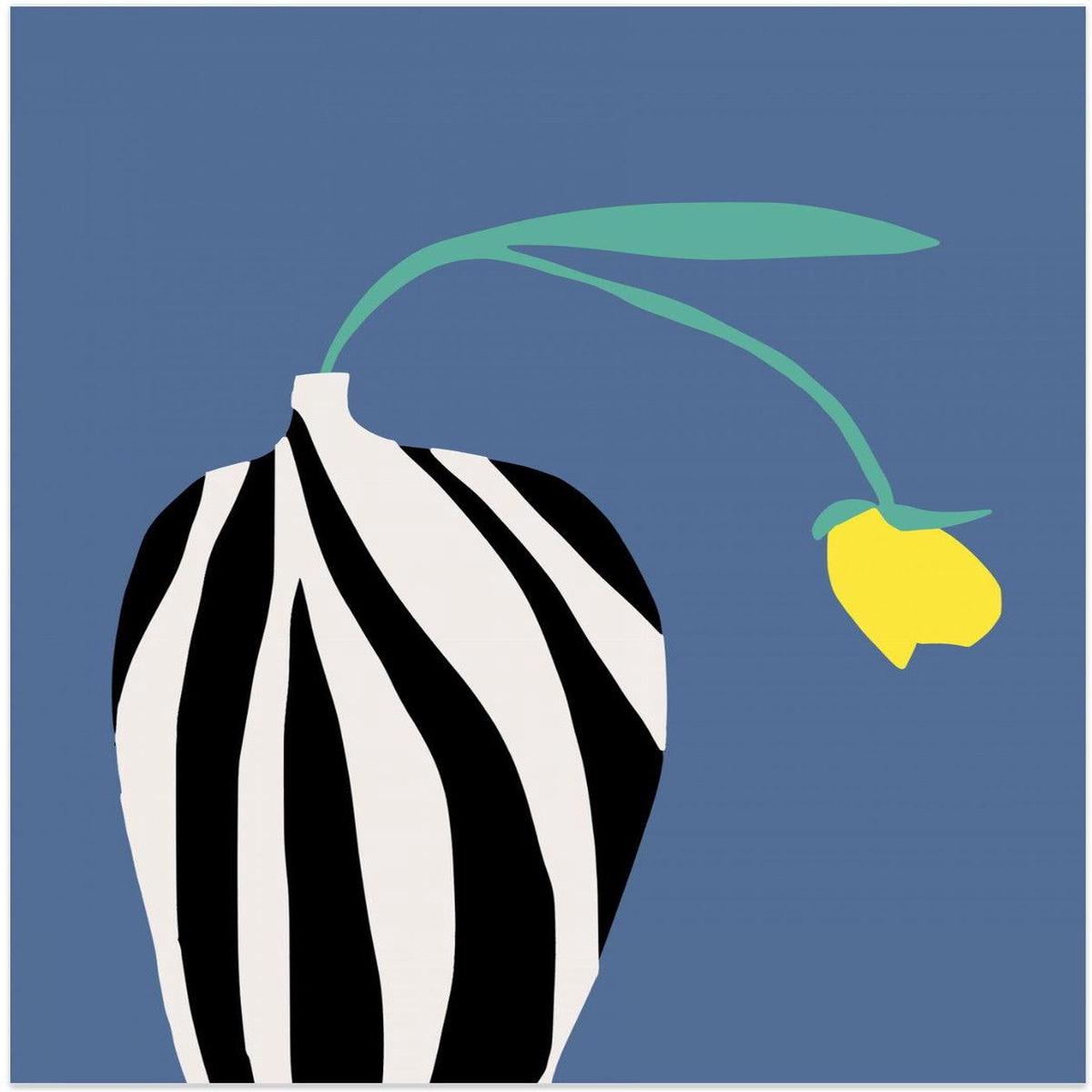 Tulip In Zebra Striped Vase