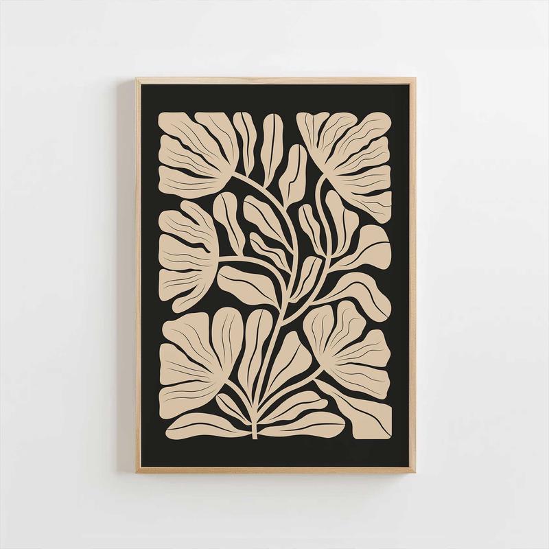 Blossom Flow - Elegant Line Botanical on Black