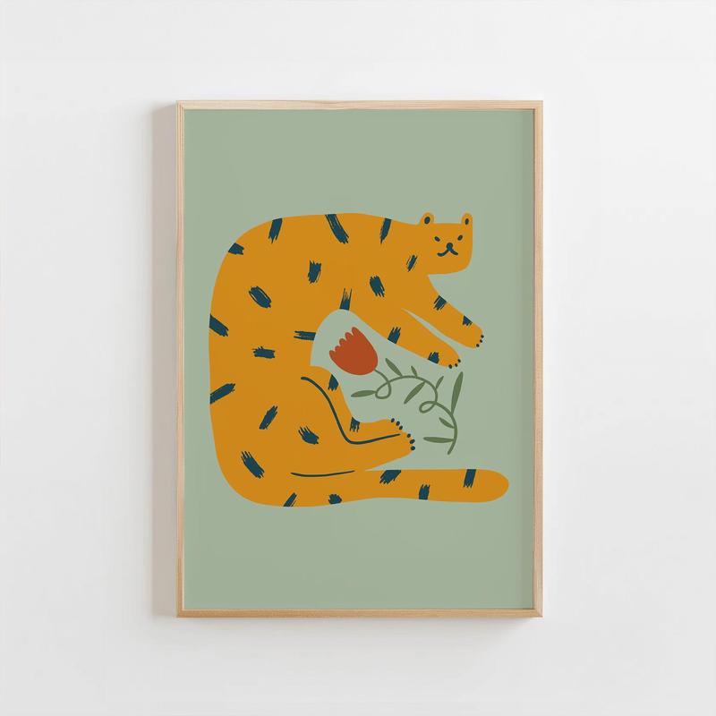 Flower Holding Tiger