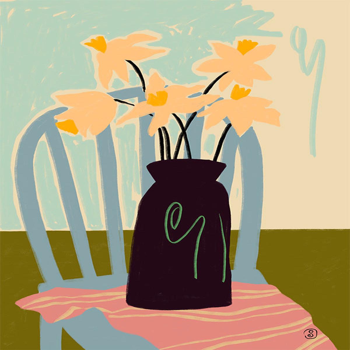 Minimalist Still Life With Flowers