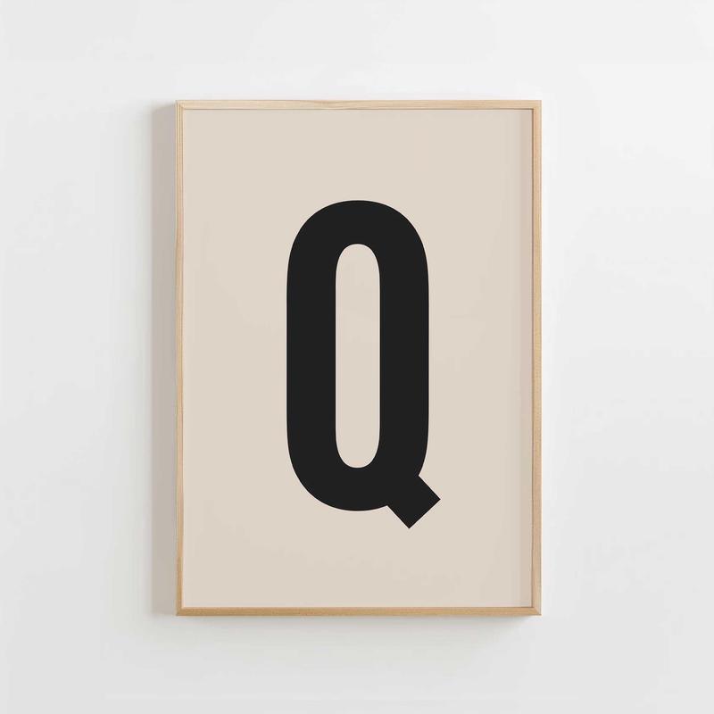 Modern Monogram Art Print - Q
