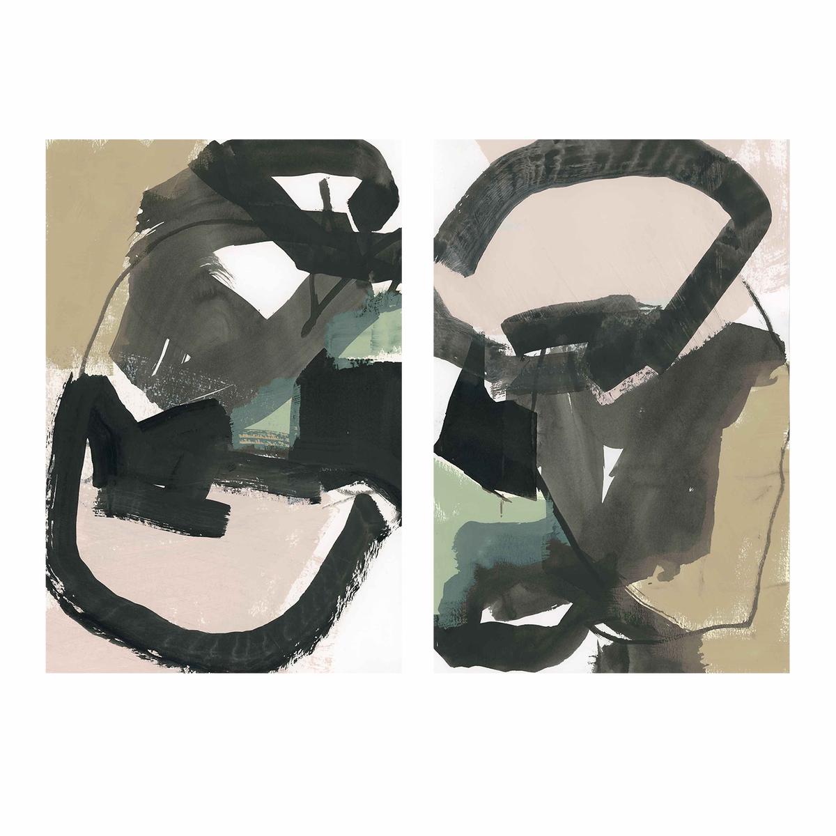 Muted Shapes in Motion Pair of 2