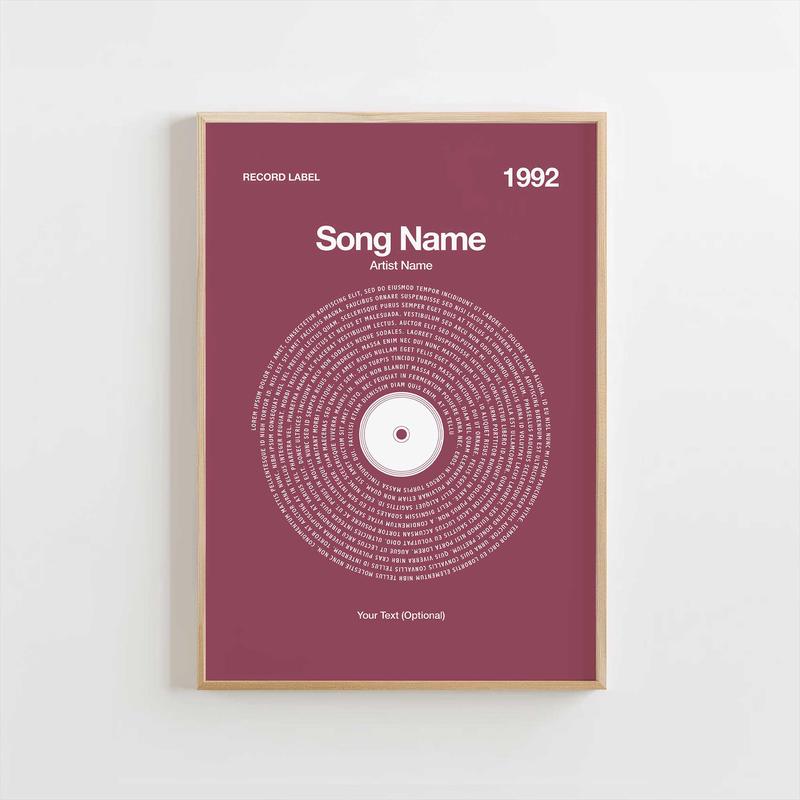Custom Vinyl Lyrics Print  Plum