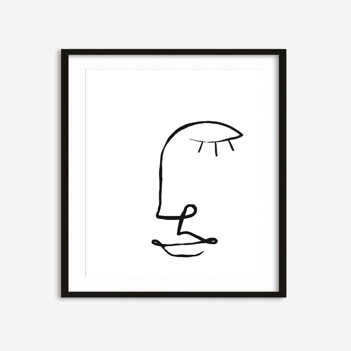 Face Line Drawing Art Print