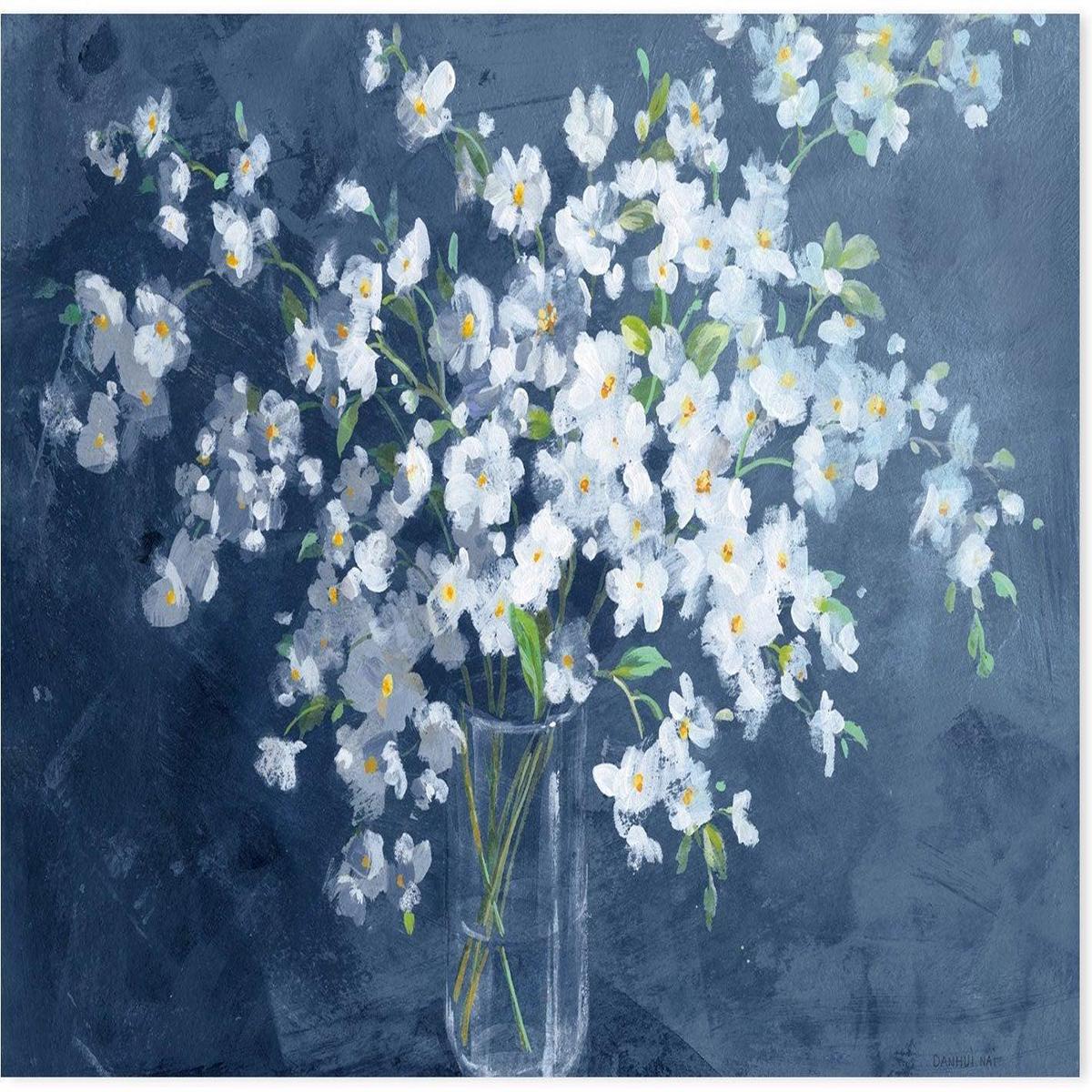 Fresh White Bouquet Dark Blue