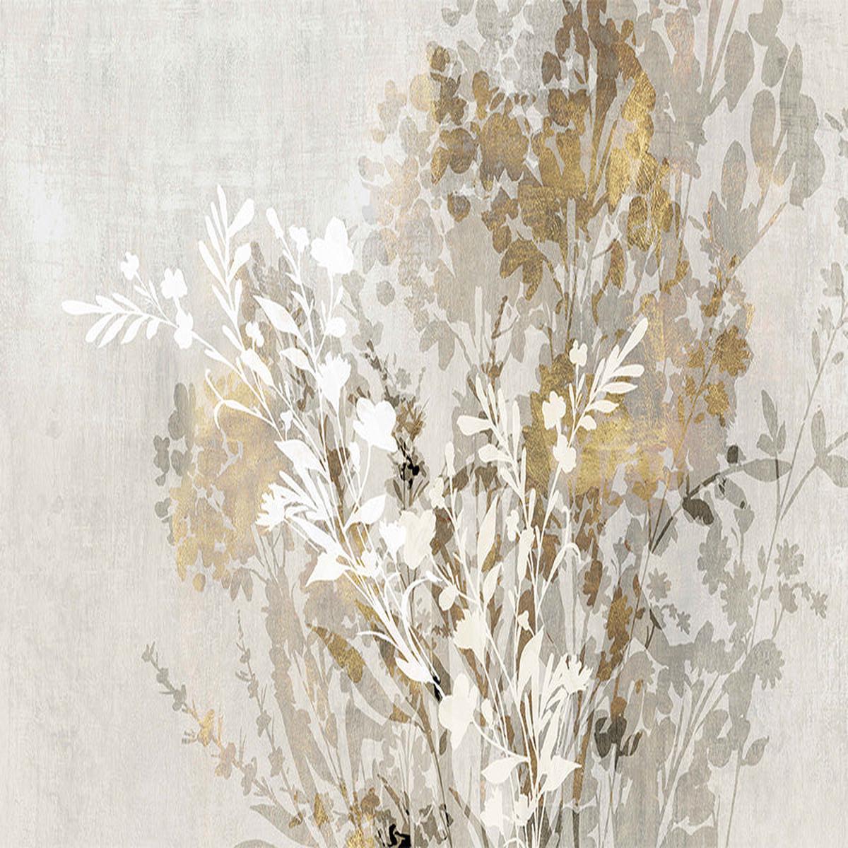 Golden Floral Silhouettes in Muted Tones