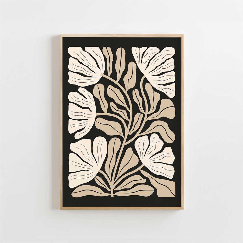 Layered Ginkgo Leaves - Modern Neutral Botanical Poster