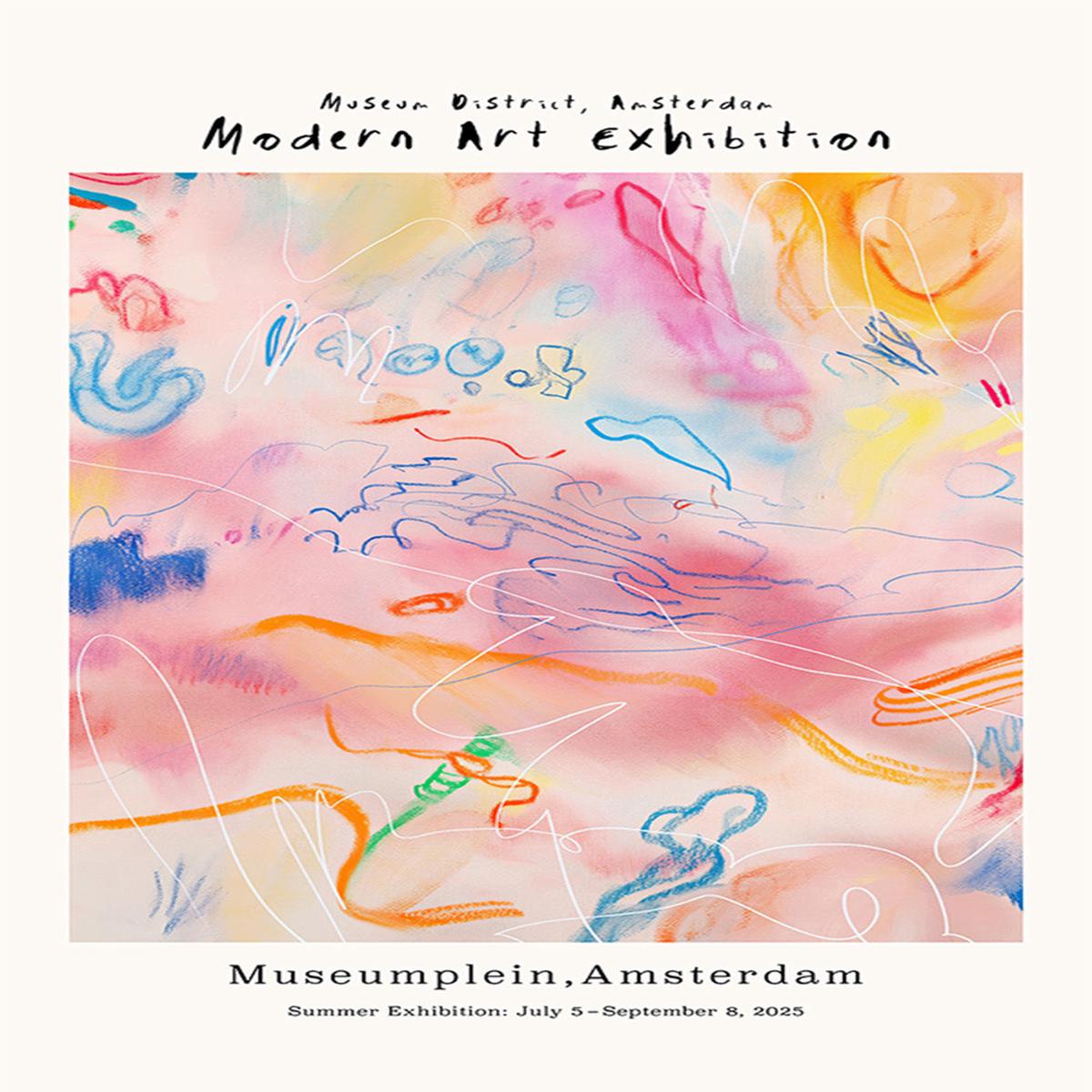 Modern art gallery (pink abstract)