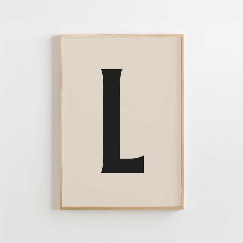 Modern Monogram Art Print - L