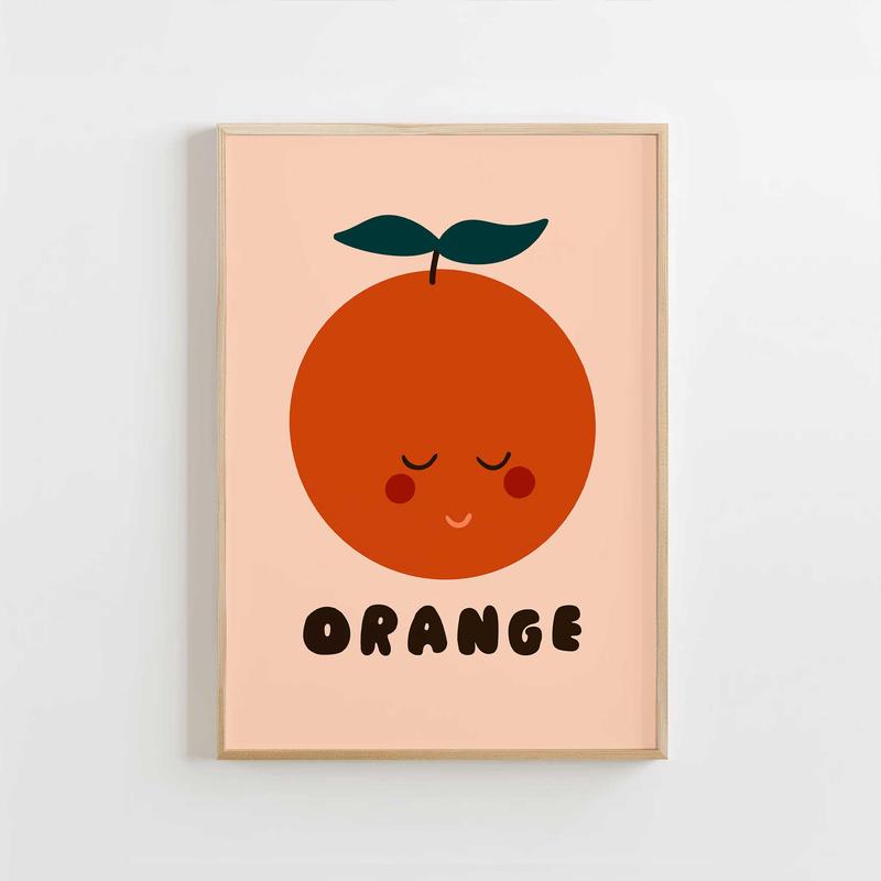 Peaceful Orange - Cute Fruit Print
