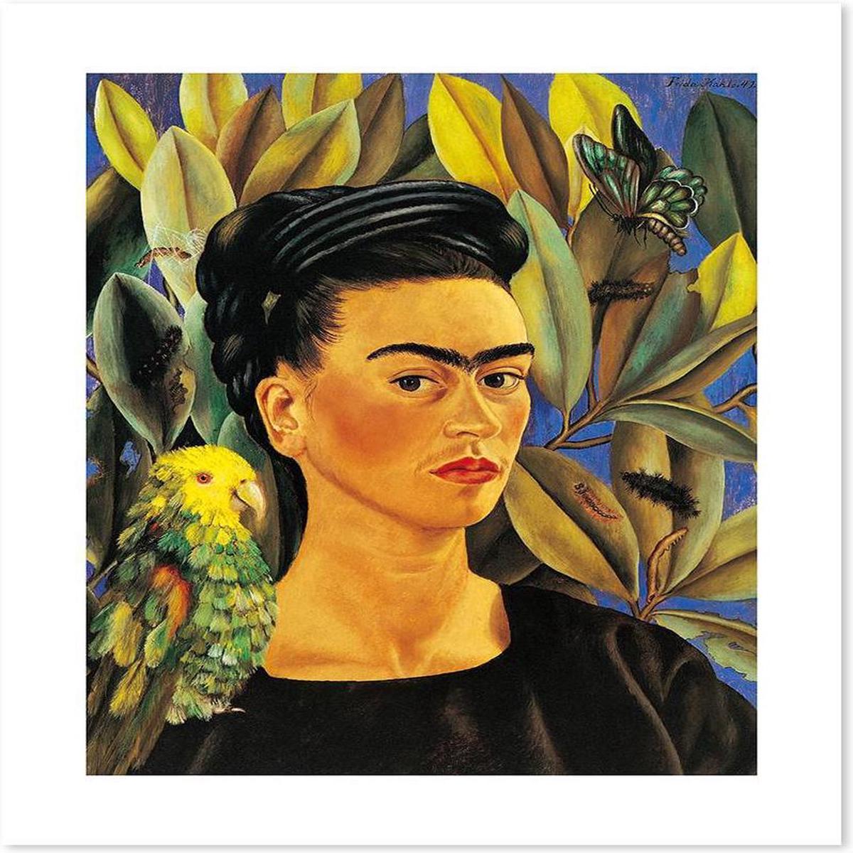 Self Portrait With Bonito, By Frida Kahlo