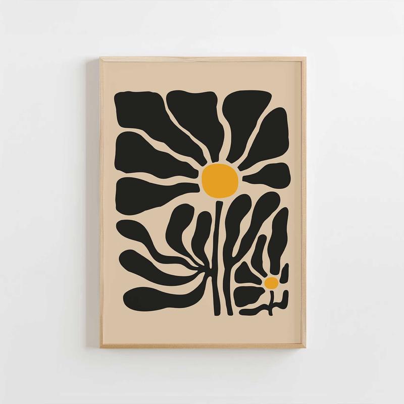 Twin Bloom - Abstract Daisy Silhouette Print