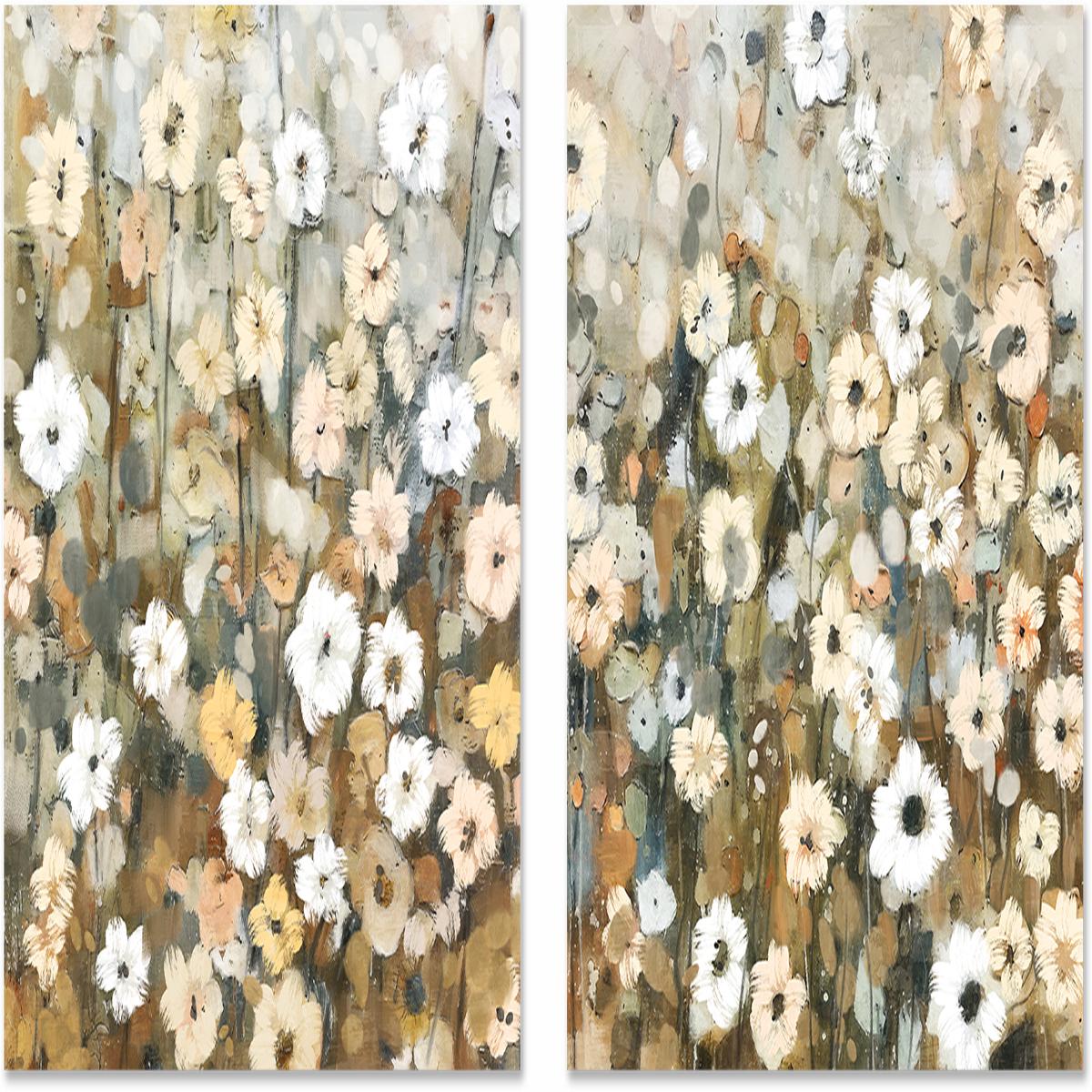 Abstracted Florals, Style C & D, Set Of 2