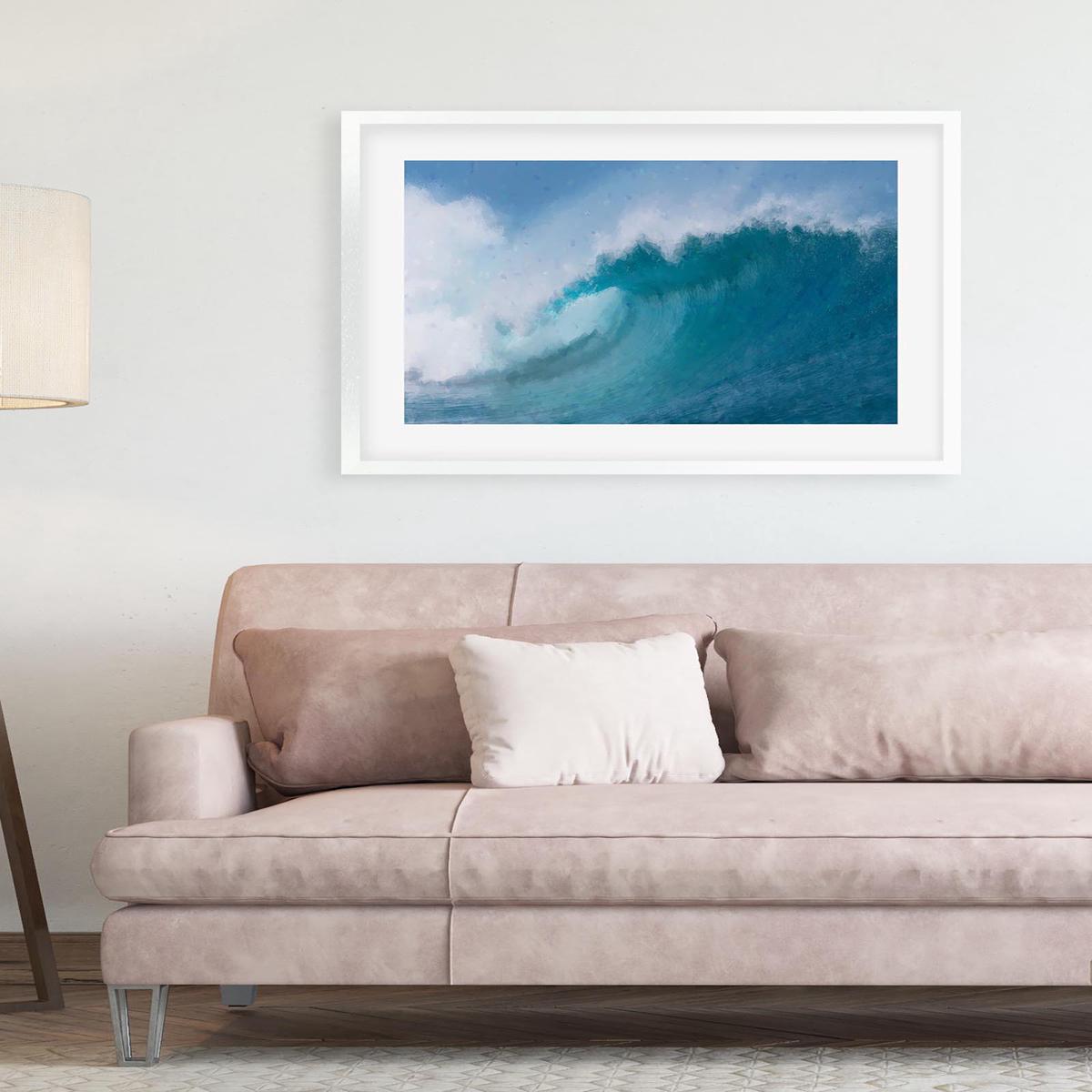 Blue Crashing Waves Art Print