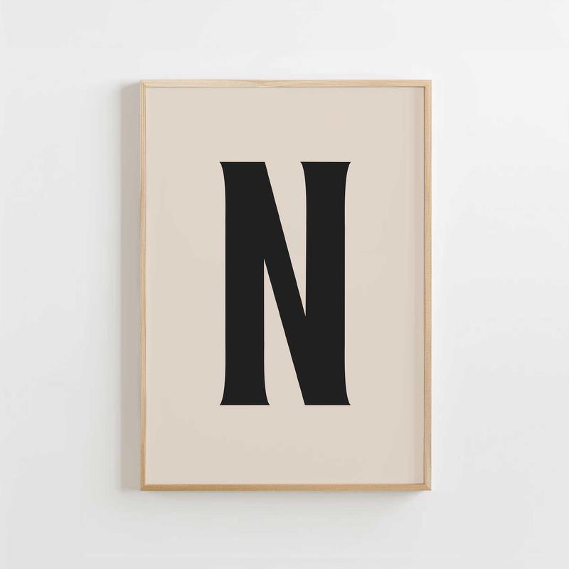 Modern Monogram Art Print - N