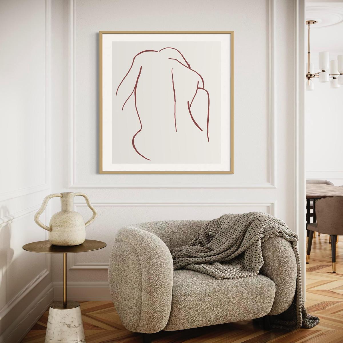Sitting Figure Line Art Print