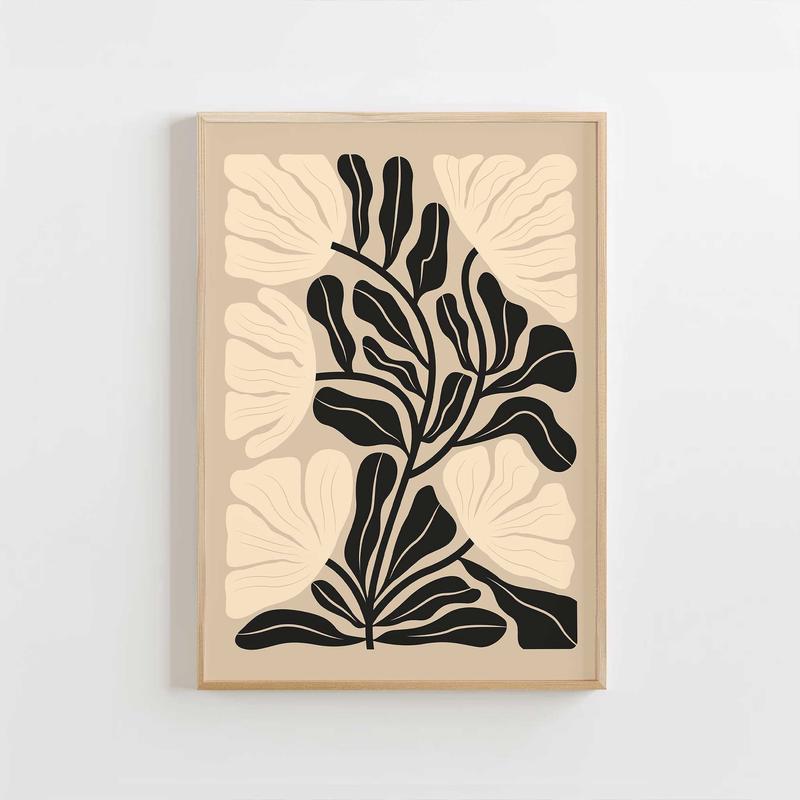 Soft Bloom - Neutral Botanical Silhouette Print