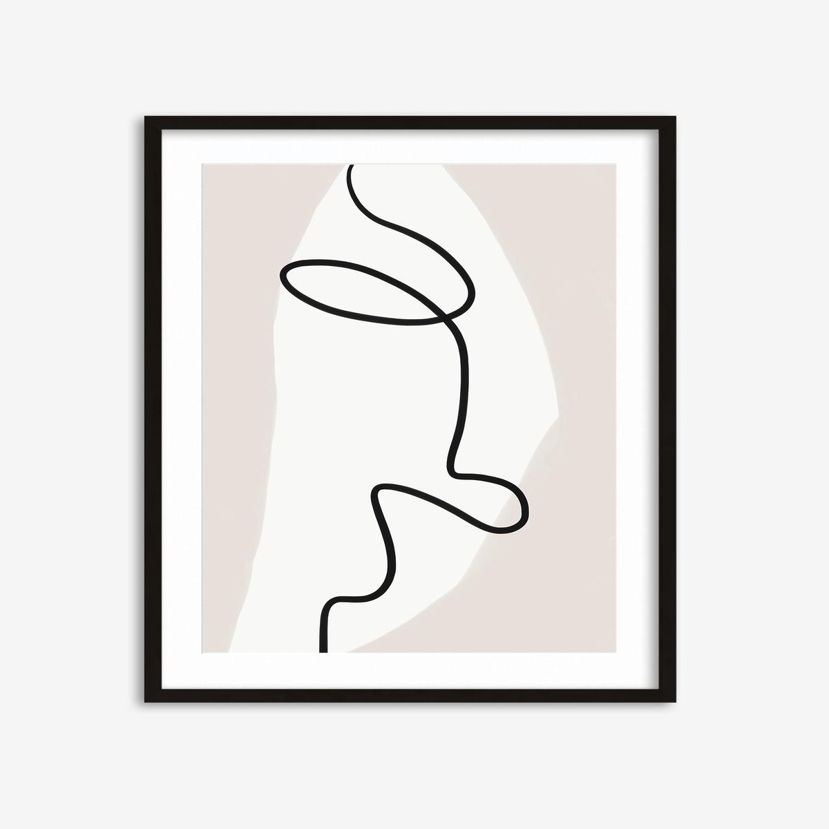 Abstract Face Line Art Print