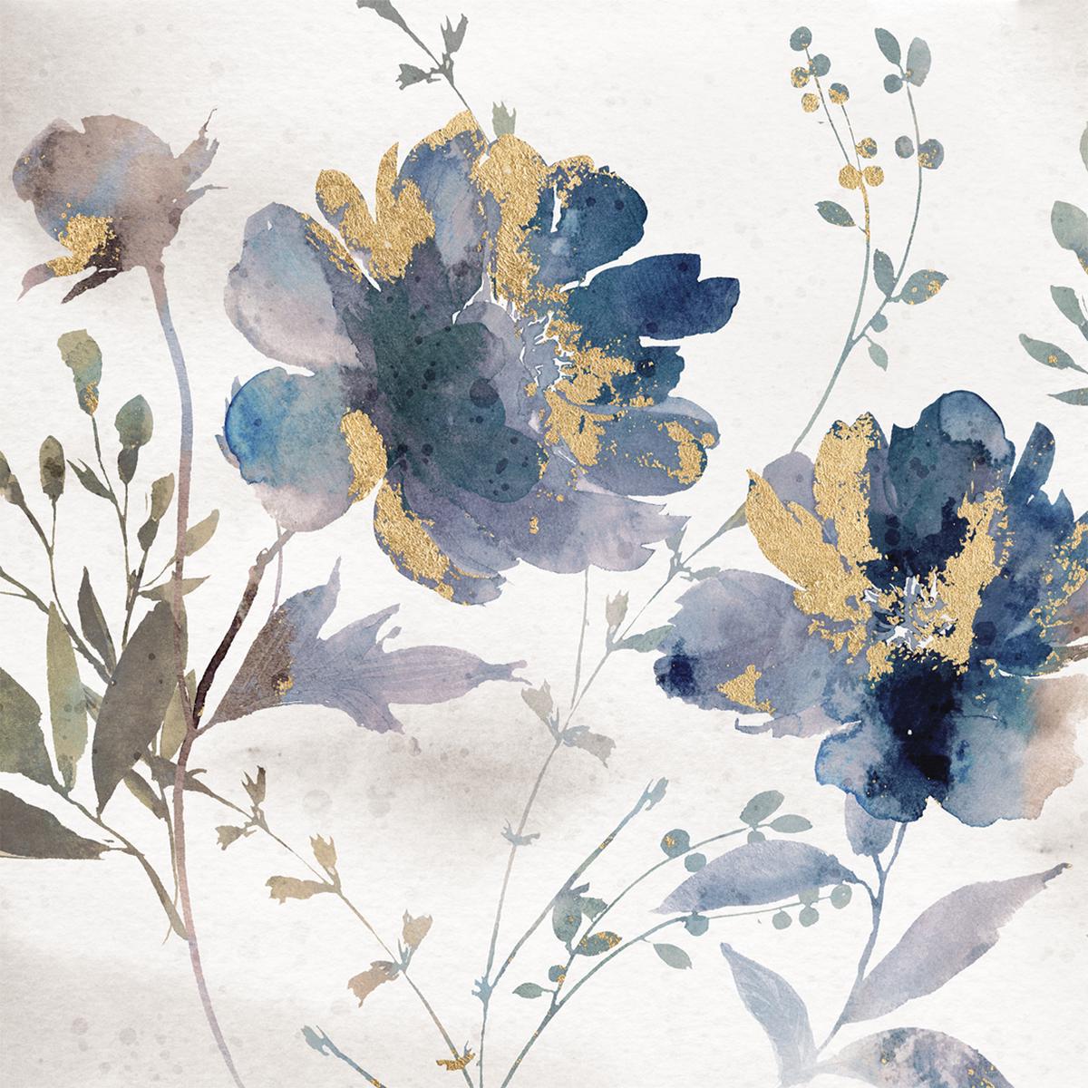 Blue Watercolor Florals, Style A