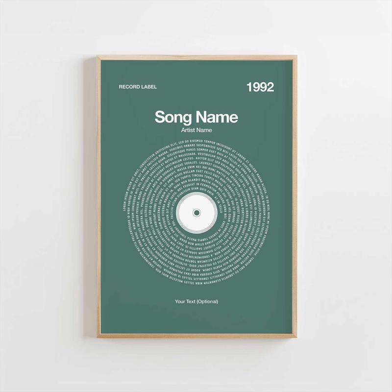 Custom Vinyl Lyrics Print  Sage Green