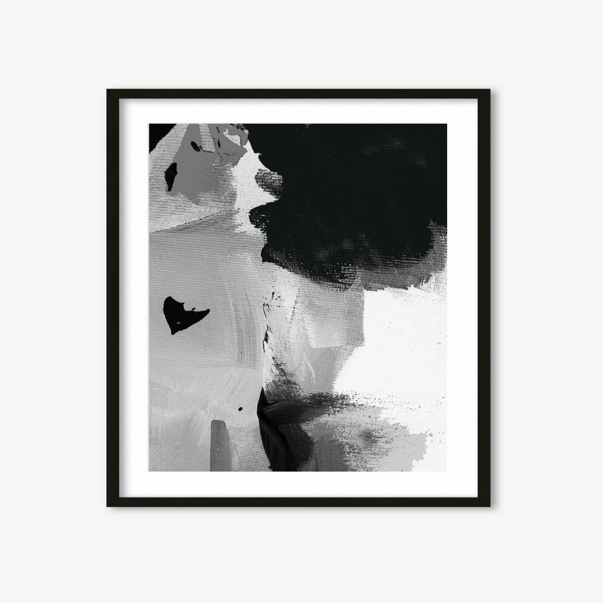 Mono Brush Strokes Art Print
