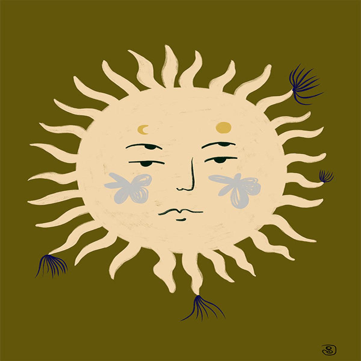 Sun's Serene Face