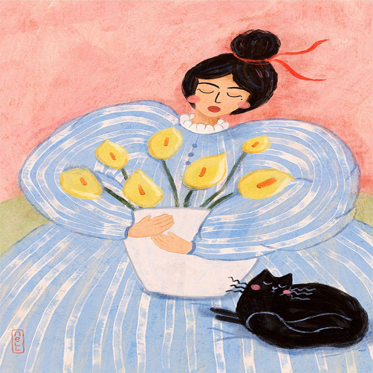 Woman with Lillies