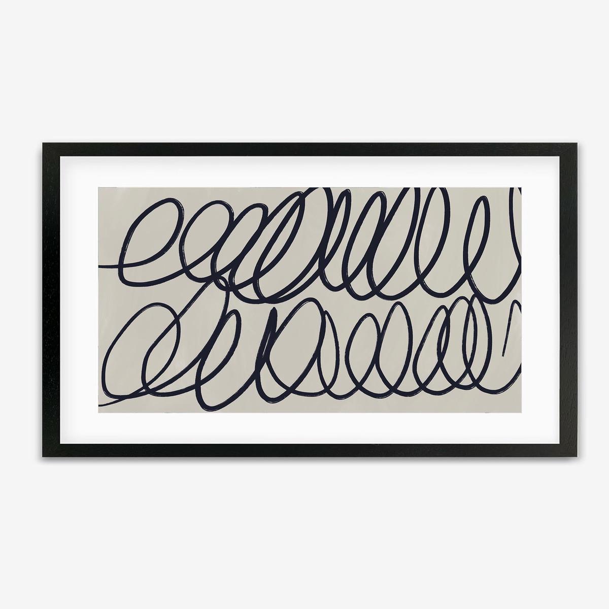 Curved Black Lines Art Print