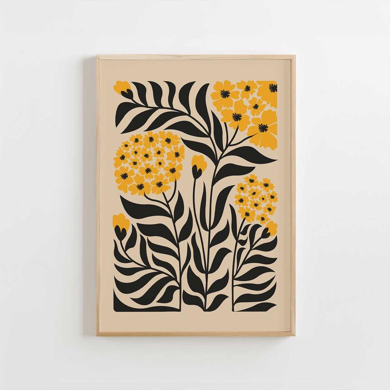 Golden Bloom - Vibrant Floral Botanical Art Print