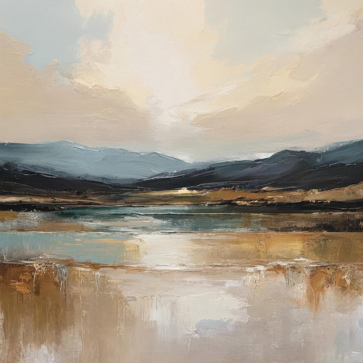 mountain valley at dawn