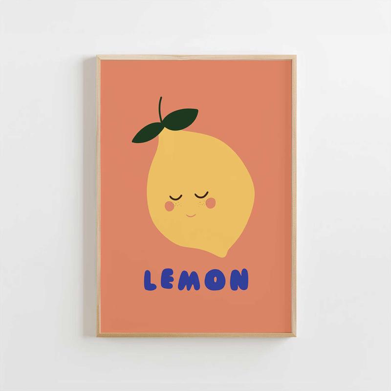 Smiling Lemon - Cute Fruit Print