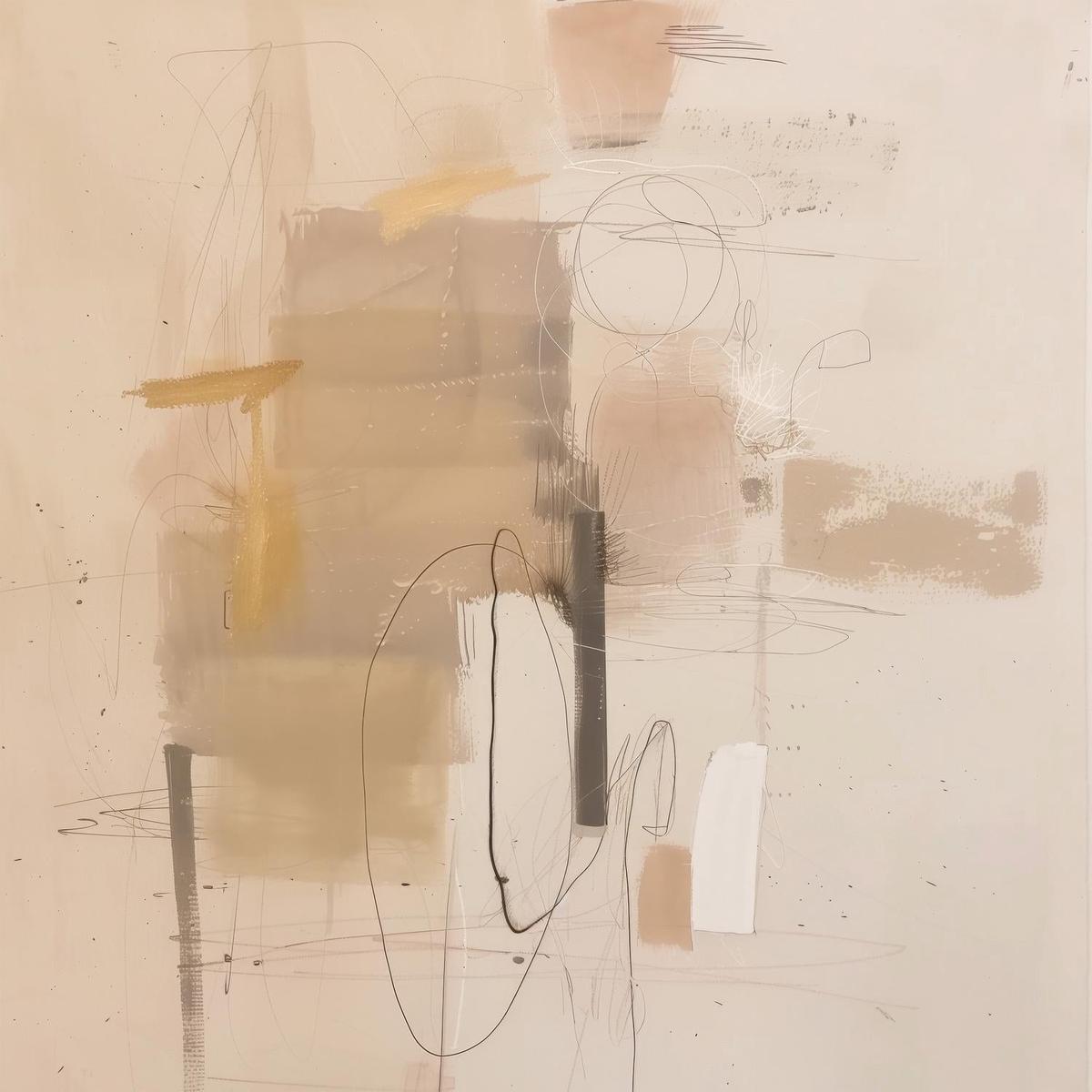 Tan and Black Abstract