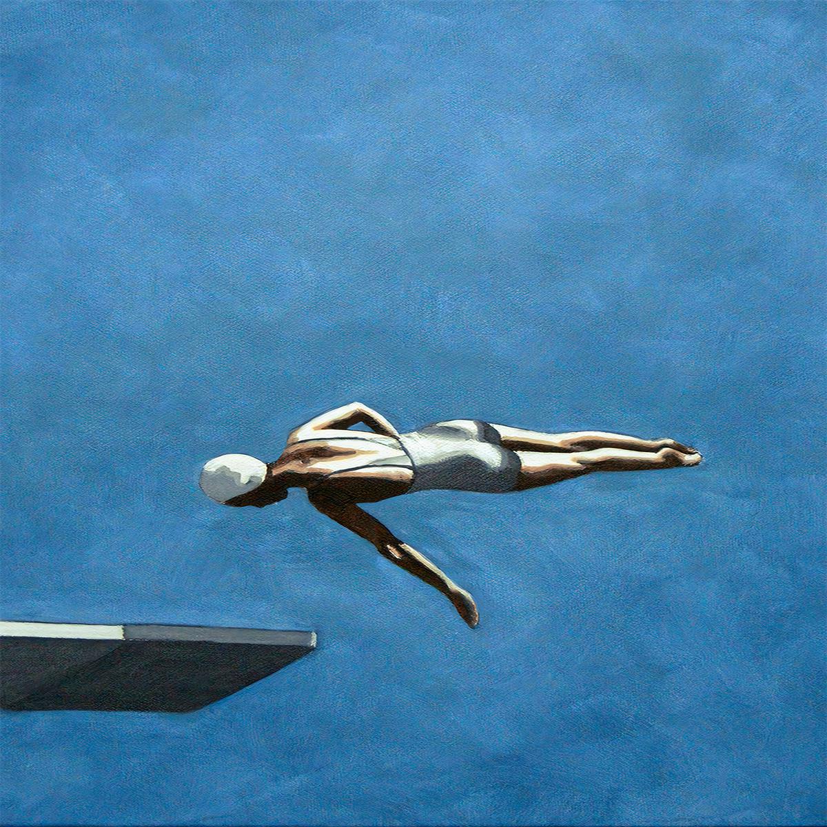 Diver In Dark Sky
