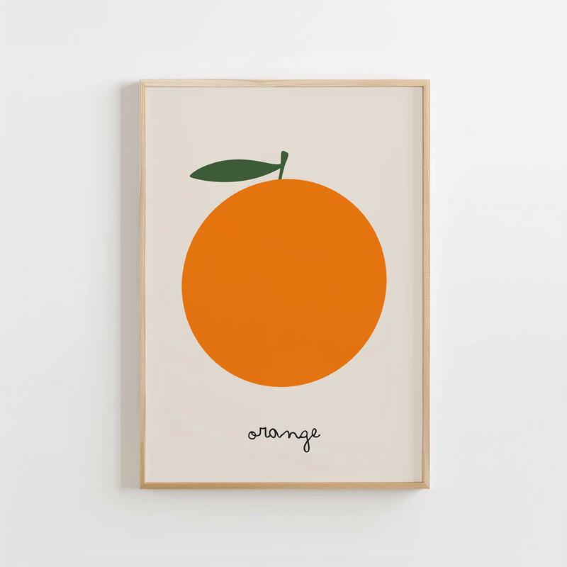 Orange - Minimal Fruit Print