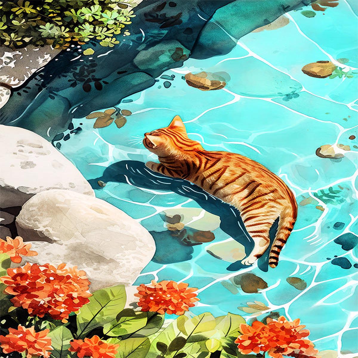 Kitty In Water